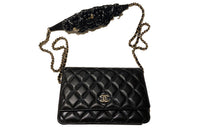CHANEL WOC Sheepskin Chain Bag Shoulder Bag Crossbody Bag Women's Black