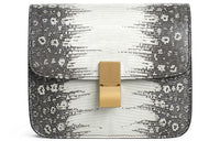 CELINE Classic Bo Lizard Leather Handbag Tofu Cube Bag Shoulder Bag Crossbody Bag Teen Women's Natural