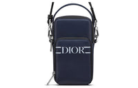 DIOR Calfskin Crossbody Bags Shoulder Bags Men's Marine Blue