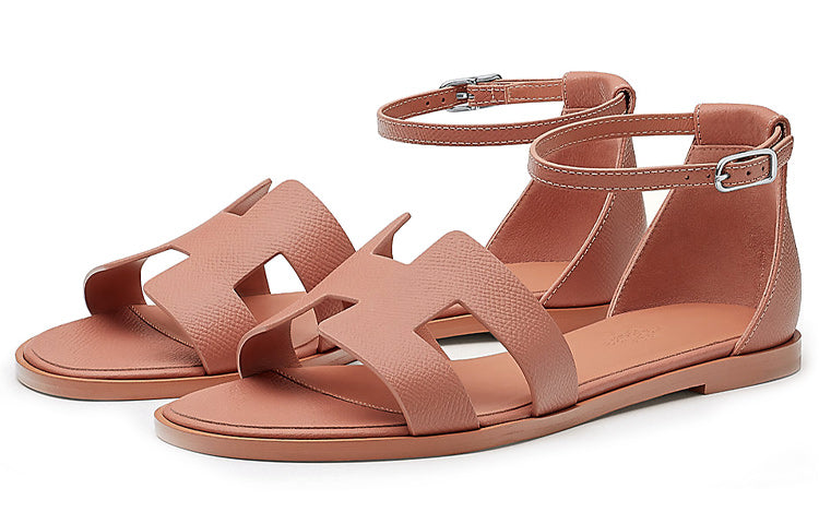 HERMES Santorini One Strap Sandals Women's Brown