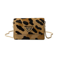 PRADA Leather One Shoulder Crossbody Card Holder Women's