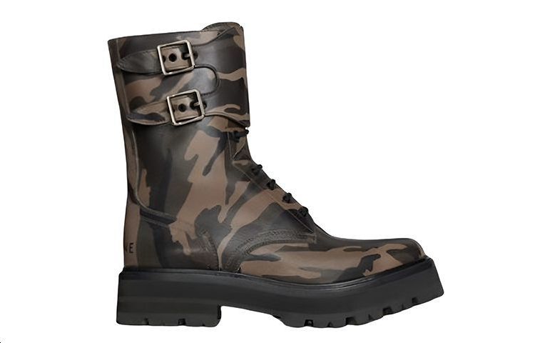 CELINE Ankle Boots Men Khaki