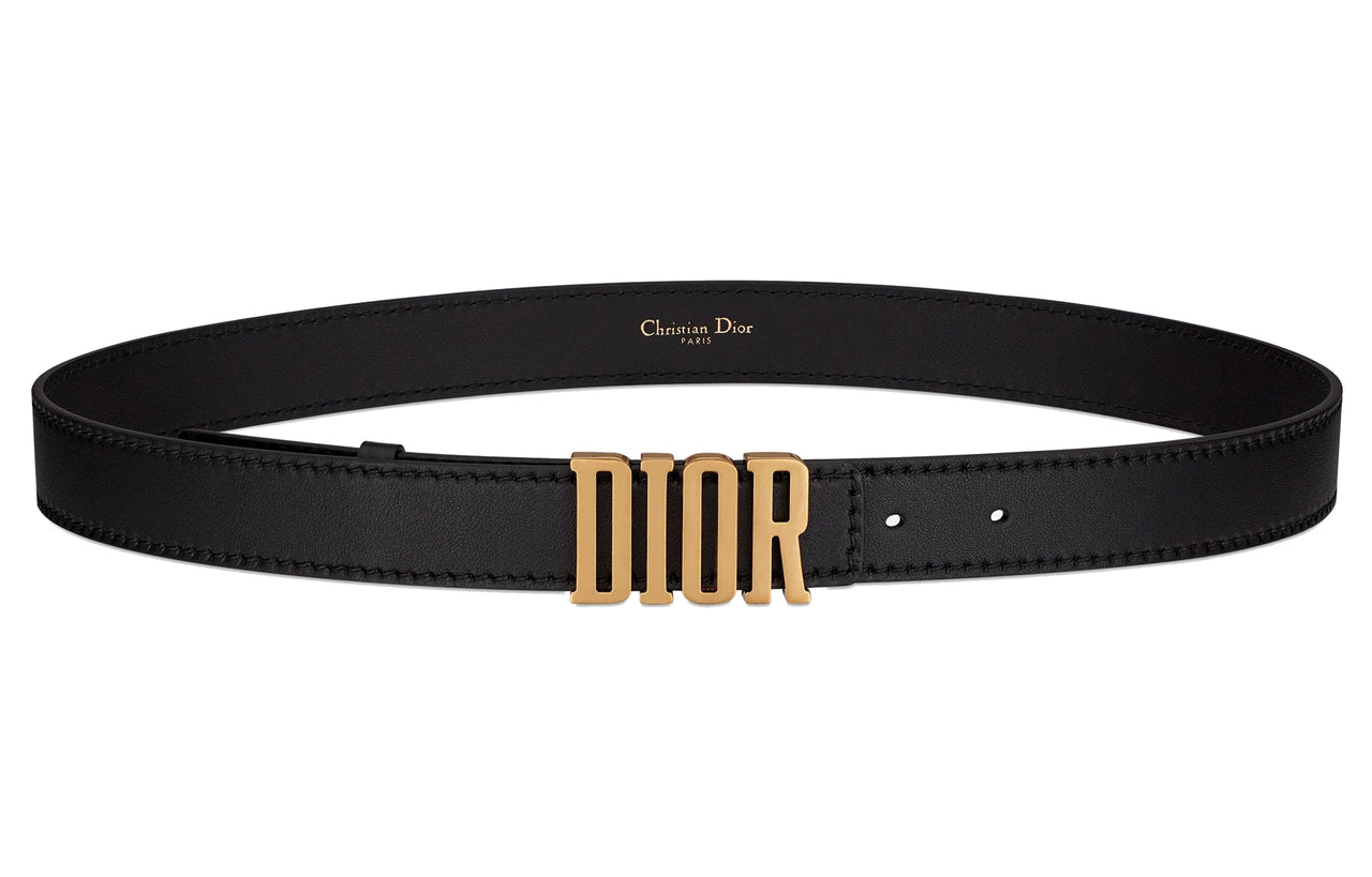DIOR Cow Leather Belts Unisex Width 3cm