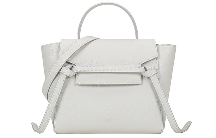 CELINE Belt Grained Calfskin Catfish Bag One Shoulder Handbag Crossbody Bag Women's Candy Color/White