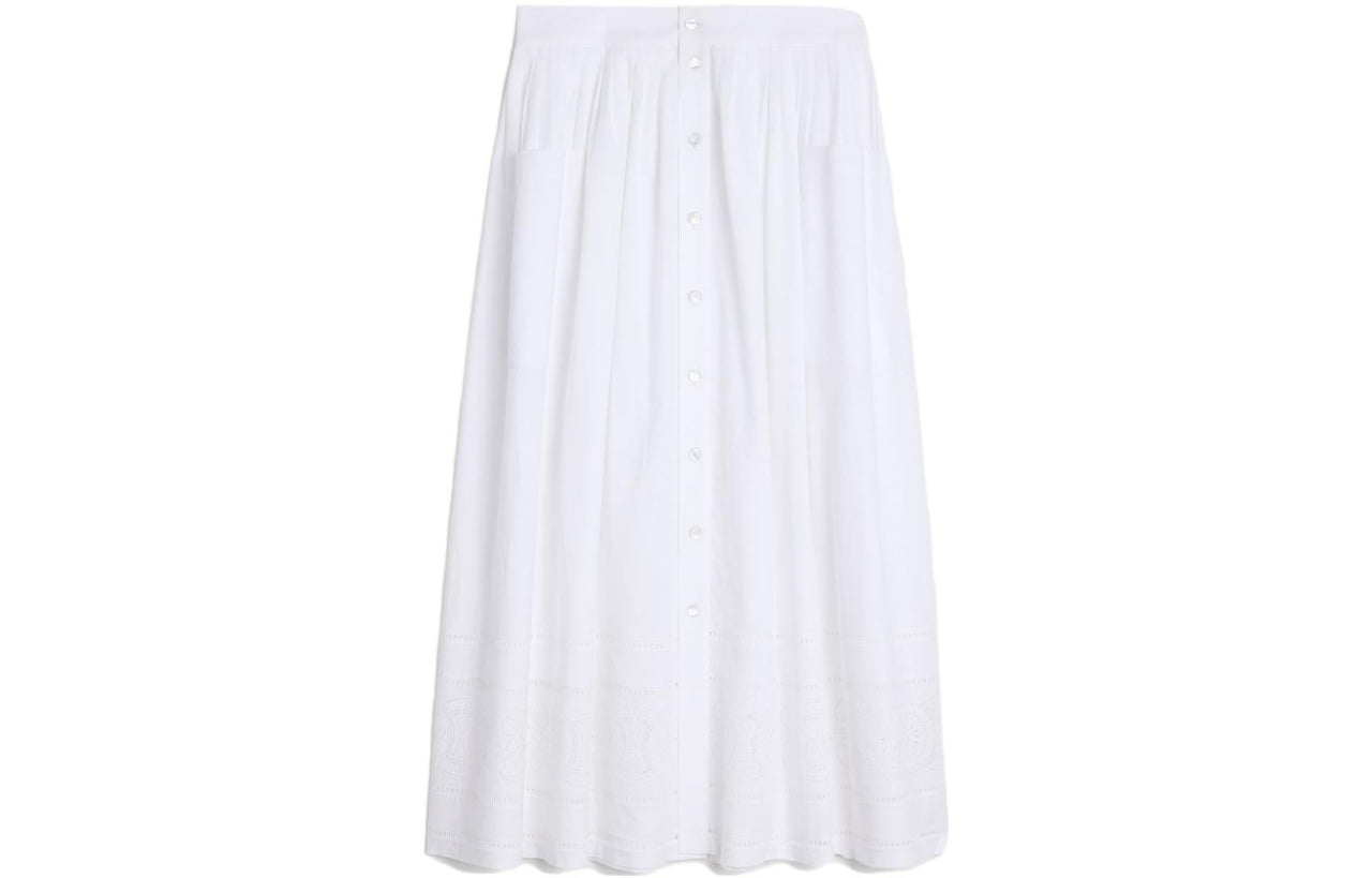 CELINE Casual Long Skirts Women's White