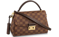 LOUIS VUITTON Croisette Damier Ebene Coated Canvas With Leather Trim Handbag Crossbody Bag Shoulder Bag Women's Brown