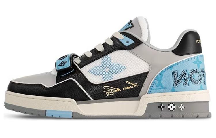 LOUIS VUITTON Lv Trainer Sneakers 'Blue Monogram Black Grey'
