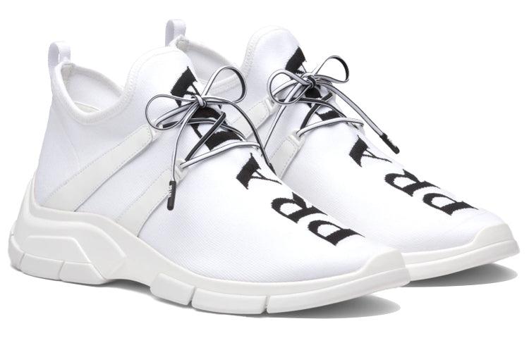 PRADA Knit Fabric Sneakers 'White Black'