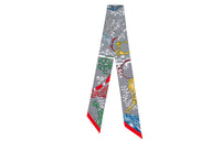 HERMES Silk Scarves Unisex Gray