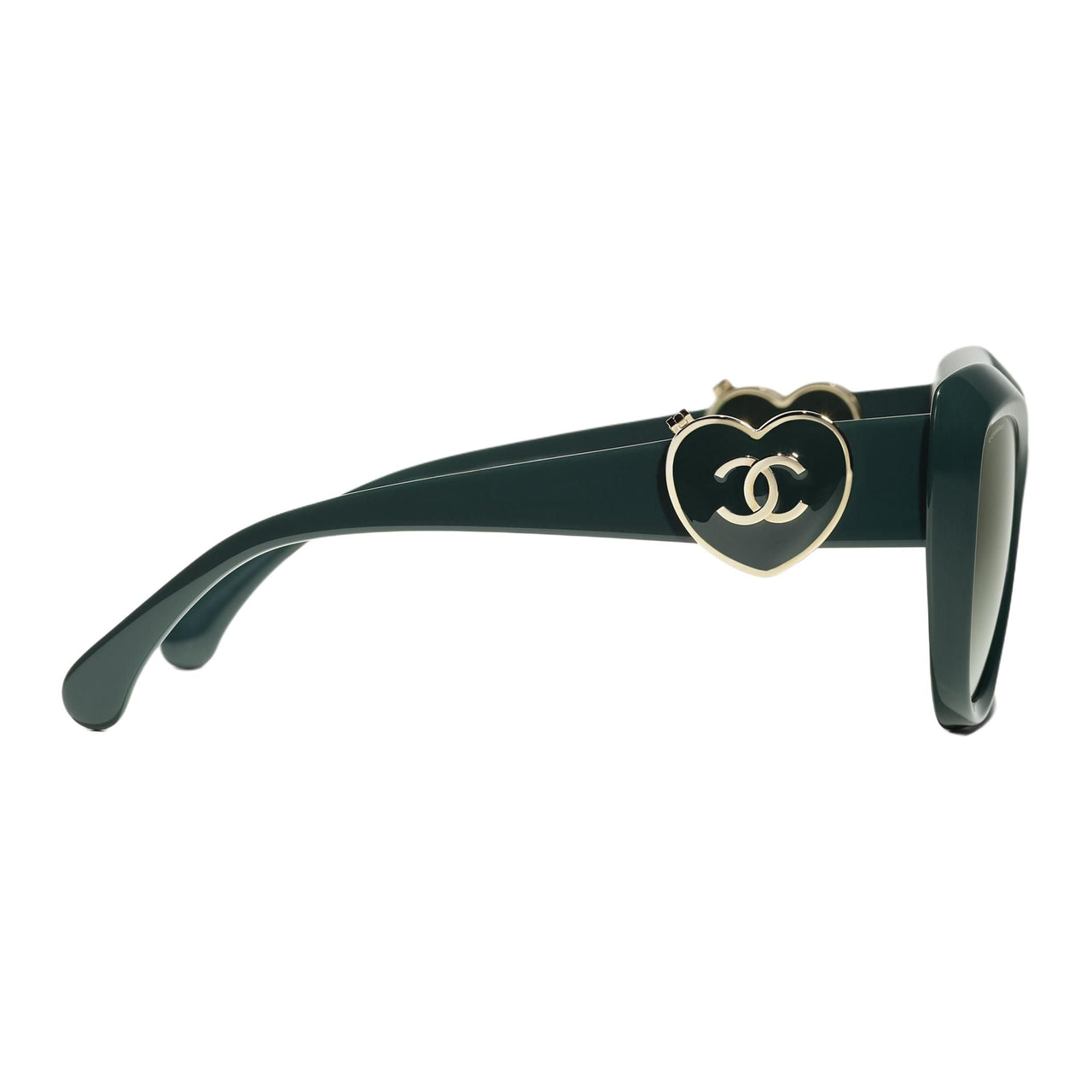 CHANEL Acetate Cat Eye Sunglasses Men's Green