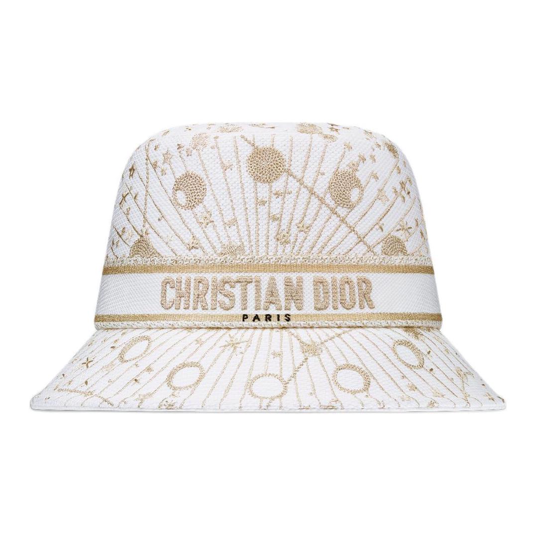 DIOR Cotton Bucket Hats Unisex White