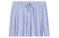 CELINE Pleated Pajama Skirt In Striped Cotton Casual Short Skirts Women's Light Purple