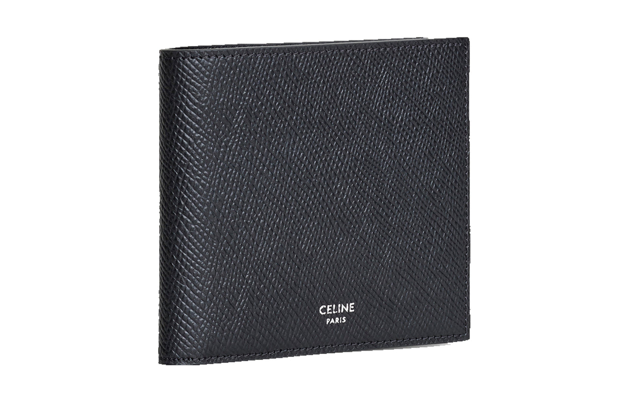 CELINE Grained Calfskin Wallets Card Holders Men's Black