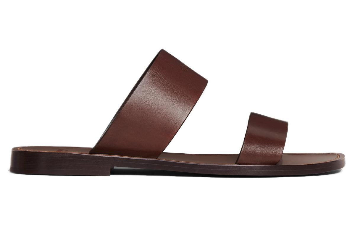 CELINE Lerins Slides Dark Brown