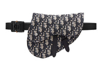 DIOR Saddle Fabric Saddle Bags Crossbody Bags Fanny Pack Women's Black