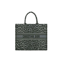 DIOR BookTote Embroidery Tote Bag Shopping Bag Handbag Shoulder Bag Large Size Women's Gray