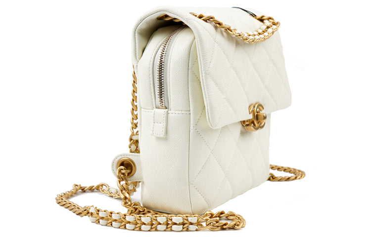 CHANEL 22P Cow Leather Backpack Women's White