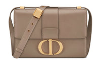 DIOR 30 Montaigne Smooth Cow Leather Shoulder Bag Crossbody Bag Women's Warm Taupe Gray