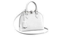 LOUIS VUITTON Alma Short-Snouted Crocodile Leather Dome Bag Crossbody One Shoulder Handbag Women's White
