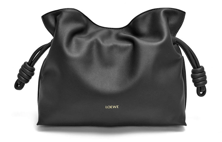 LOEWE Flamenco Nappa Cow Leather One Shoulder Crossbody Clutches Regular Women's Black