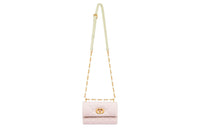 DIOR Sheepskin Shoulder Bag, Crossbody Bag Mini Women's Light Yellow & Quartz Pink