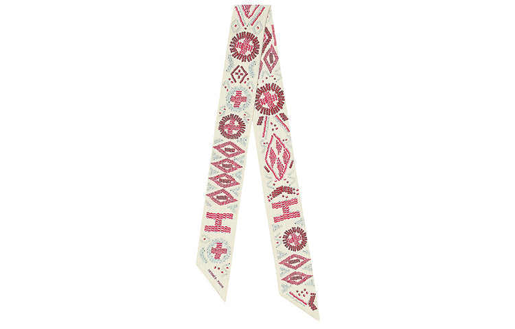 HERMES Silk Scarves Women's Beige Pink