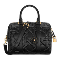 DIOR Plaid Calfskin Shoulder Bag Crossbody Bag Handbag Women's Black