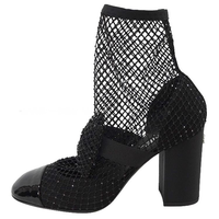 CHANEL Resille 90mm Mary Janes Black Patent Calfskin Women's