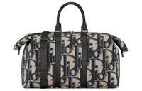 DIOR Oblique Printed Fabric Shoulder Bag Crossbody Bag Handbag Travel Bag Men's Beige & Black