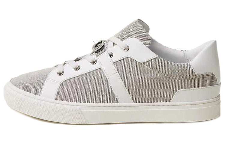 HERMES Day Low Top Stylish Skateboarding Shoes Men's Gray White