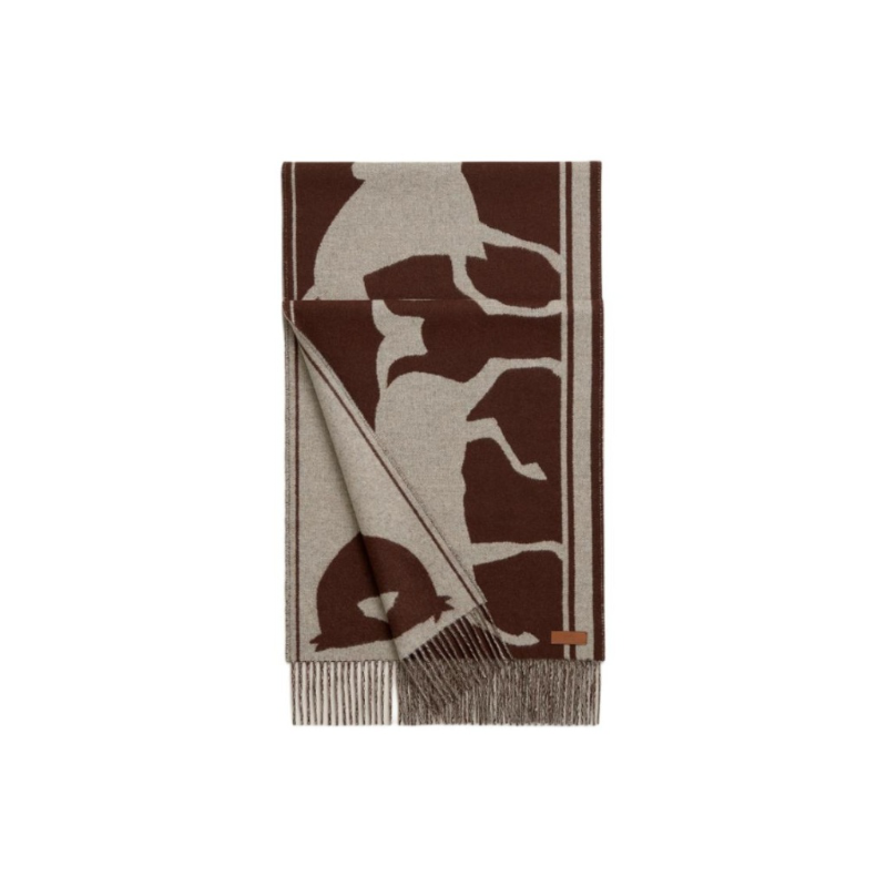 HERMES Cashmere Knit Scarves Women's Multicolor