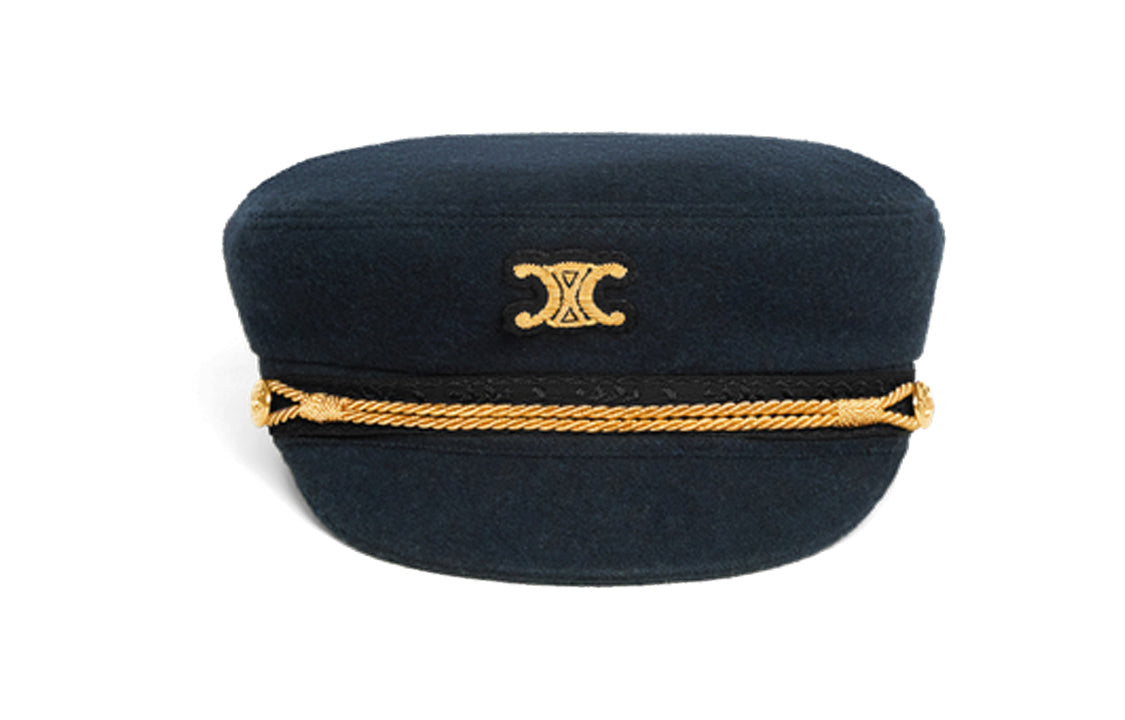 CELINE Triomphe Sailor Cap In Wool Cloth