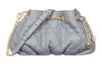 DIOR Ammi Soft Sheepskin Handbag Crossbody Bag Shoulder Bag Women's Elegant Gray Color