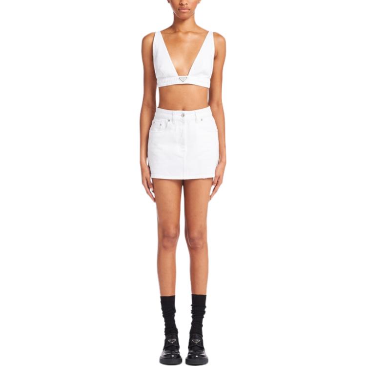 PRADA Casual Short Skirts Women's White