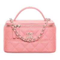 CHANEL Textured Calfskin Shoulder Bag Crossbody Bag Handbag Women's Light Pink Red