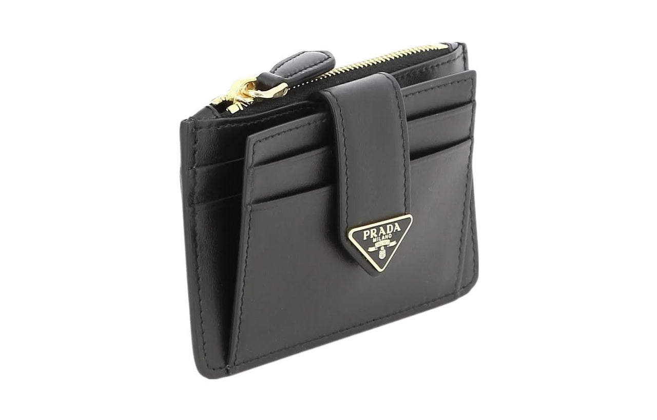 PRADA Calfskin Wallet Women's Black