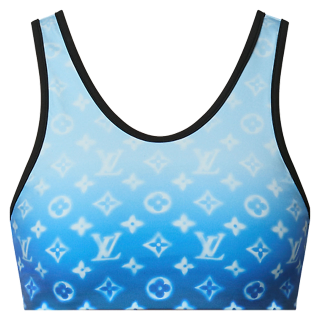 LOUIS VUITTON SS24 Sprayed Monogram Bikini Top Two-Piece Swimsuits Women's Blue