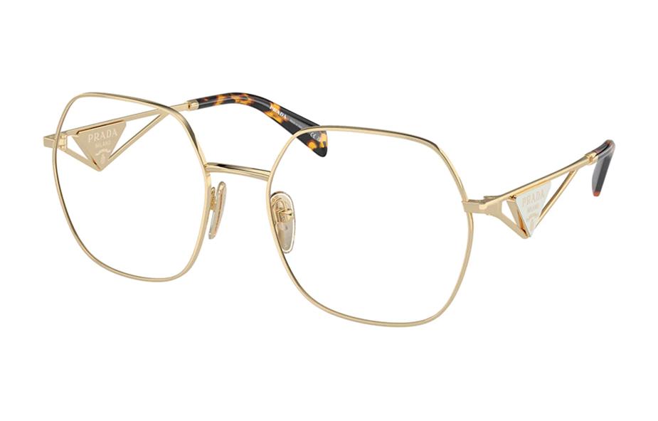 PRADA Metal Irregular Shape Eyeglass Frames Women's