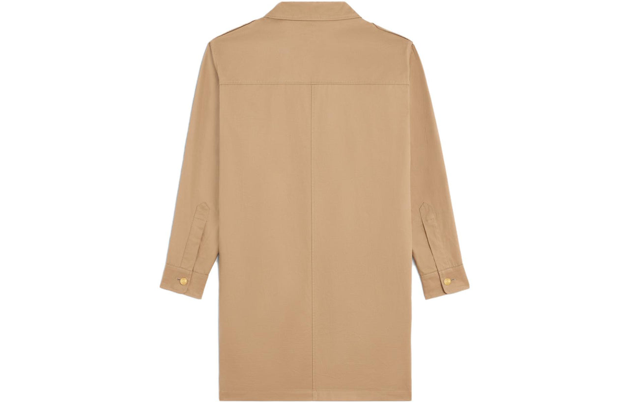 CELINE Saharienne Mini Dress In Cotton Linen