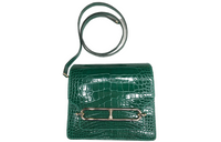 HERMES Roulis Crocodile Leather Crossbody Bag Shoulder Bag Mini Women's 6Q Vert Emeraude Emerald Green