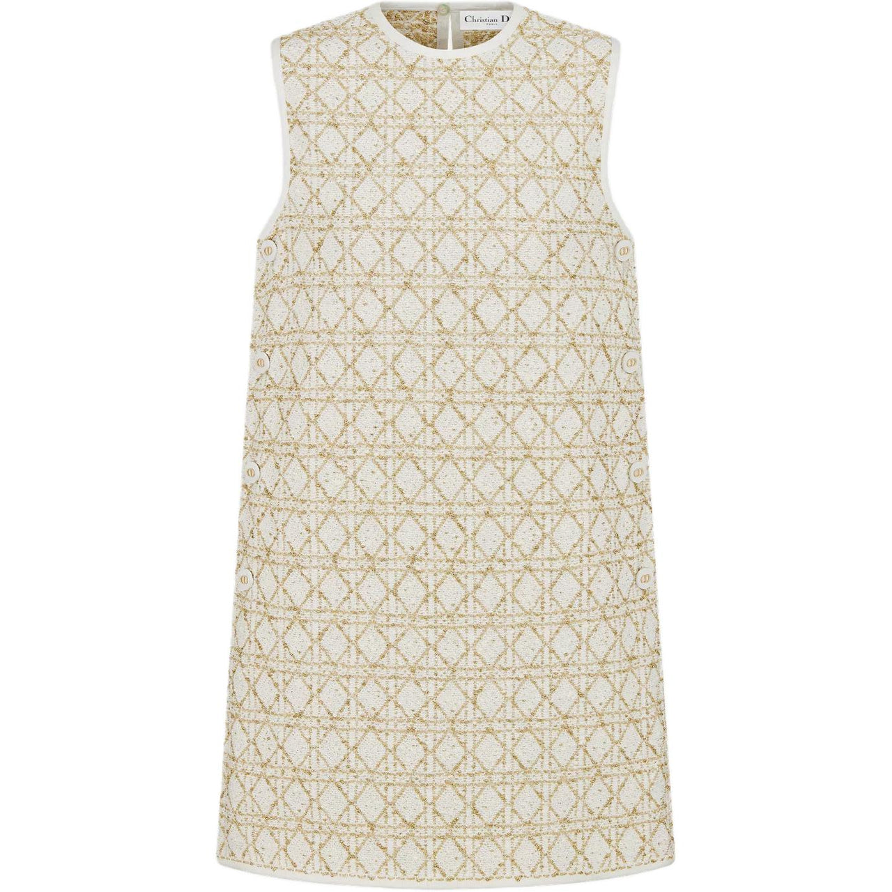DIOR SS25 Sleeveless Dress Women's White Gold