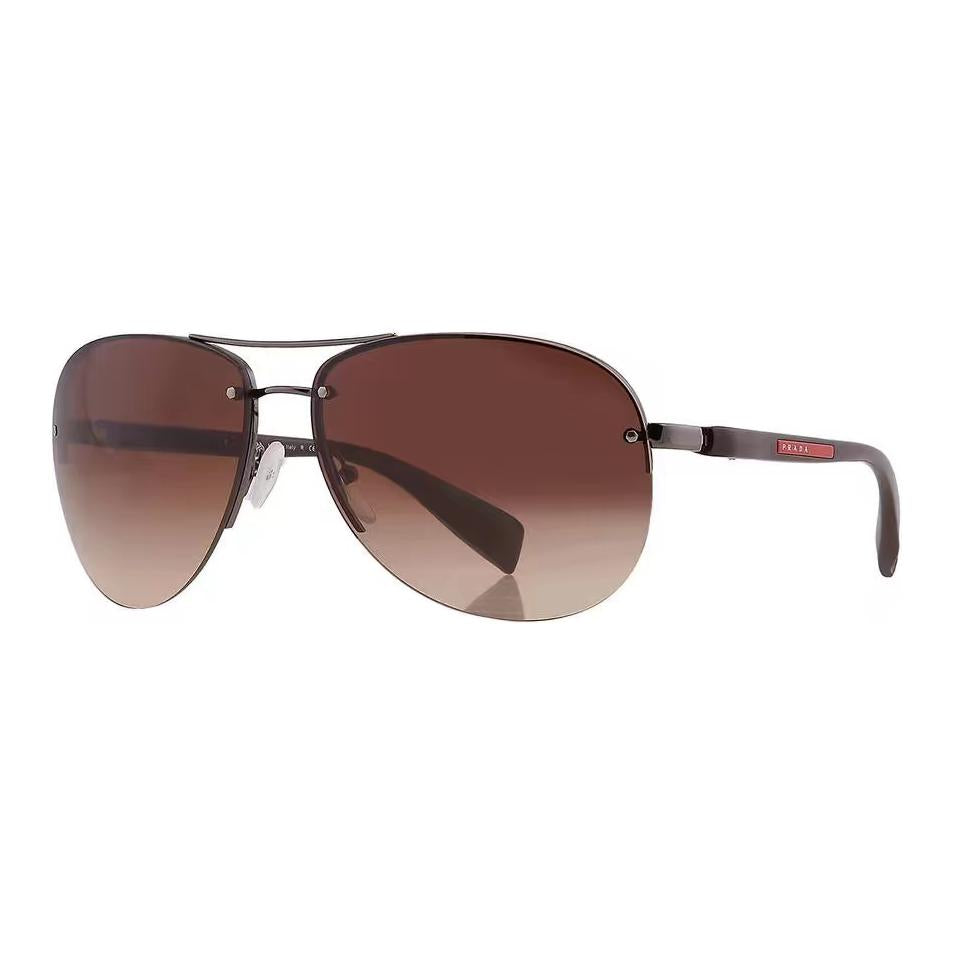 PRADA Metal Aviator Sunglasses Men's Brown