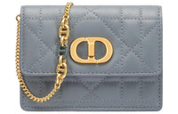 DIOR Caro Sheepskin Crossbody Bag Shoulder Bag Women's Powder Blue