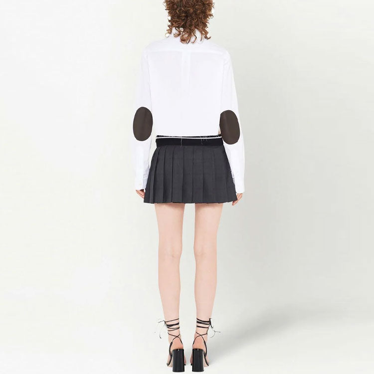 MIU MIU Glen Plaid check Pleated Mini Skirt