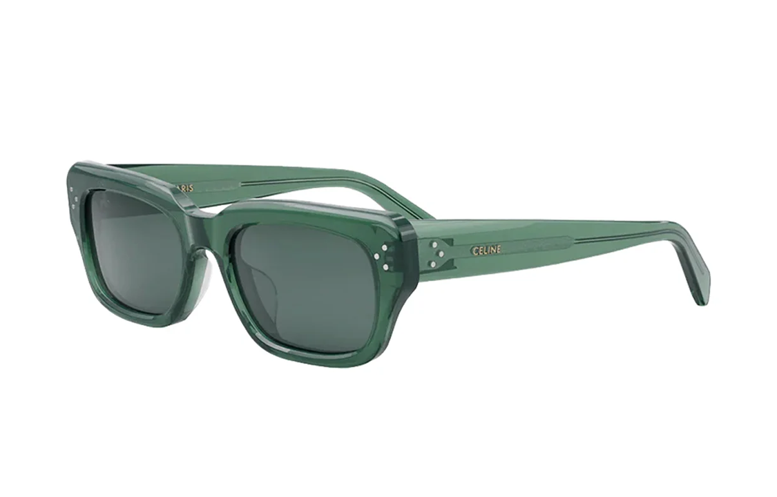 CELINE Acetate Irregular Shape Sunglasses Men's Green