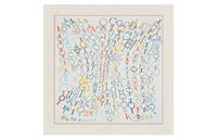 HERMES Silk Scarves Women's White/Blue/Coral