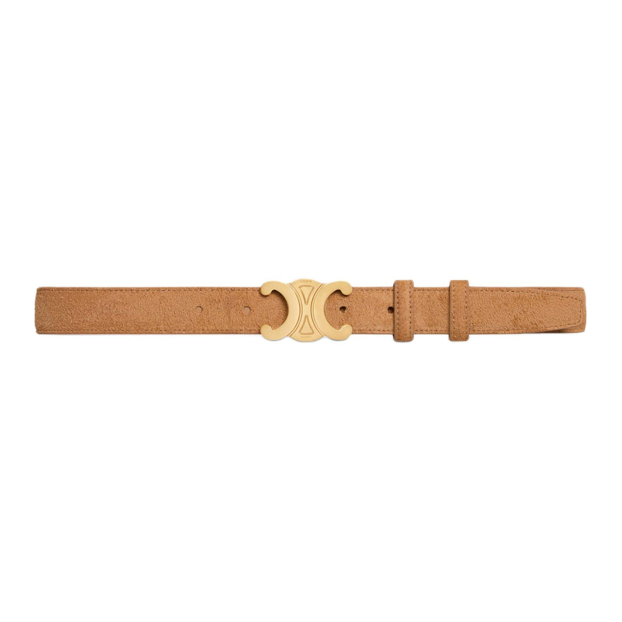CELINE Medium Triomphe Belt In Suede Calfskin