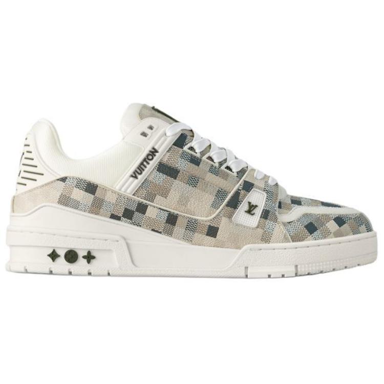 LOUIS VUITTON Trainer High-Top Skateboard Shoes Men's White
