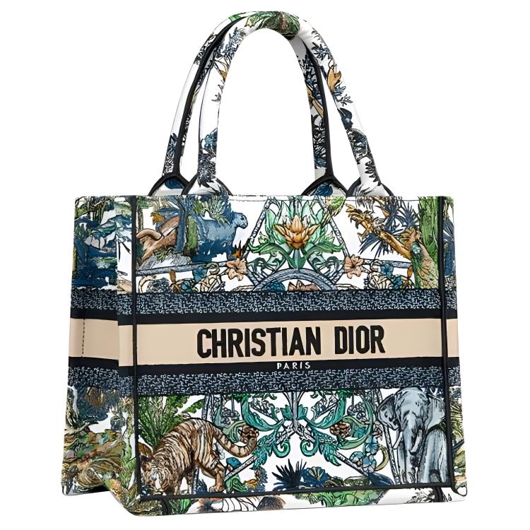 DIOR BookTote Canvas Bag, Tote Bag, Shopping Bag, Handbag Small Size Women's White/Multicolor