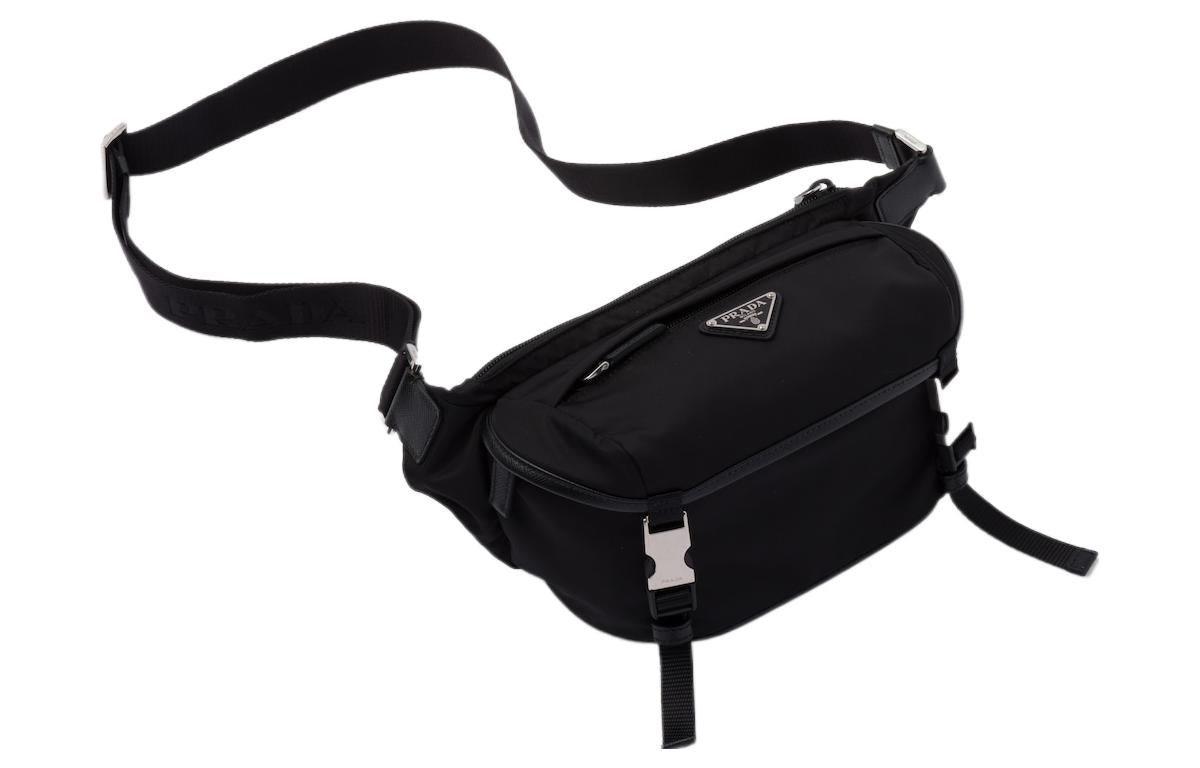 PRADA Recycled Nylon With Saffiano Leather Crossbody Bag, Shoulder Bag Men's Black
